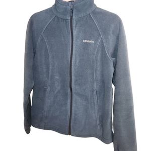 COLUMBIA FULL ZIP FLEECE JACKET Womens Size Medium Blue Pockets Casual Outdoor